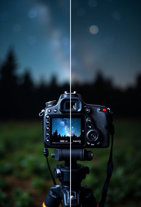 night photography exposure balance